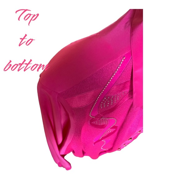 Philippe Marques Pink Western Button-Up Knit Sweater - Fuchsia Pink, Size 16 - Picture 4 of 9